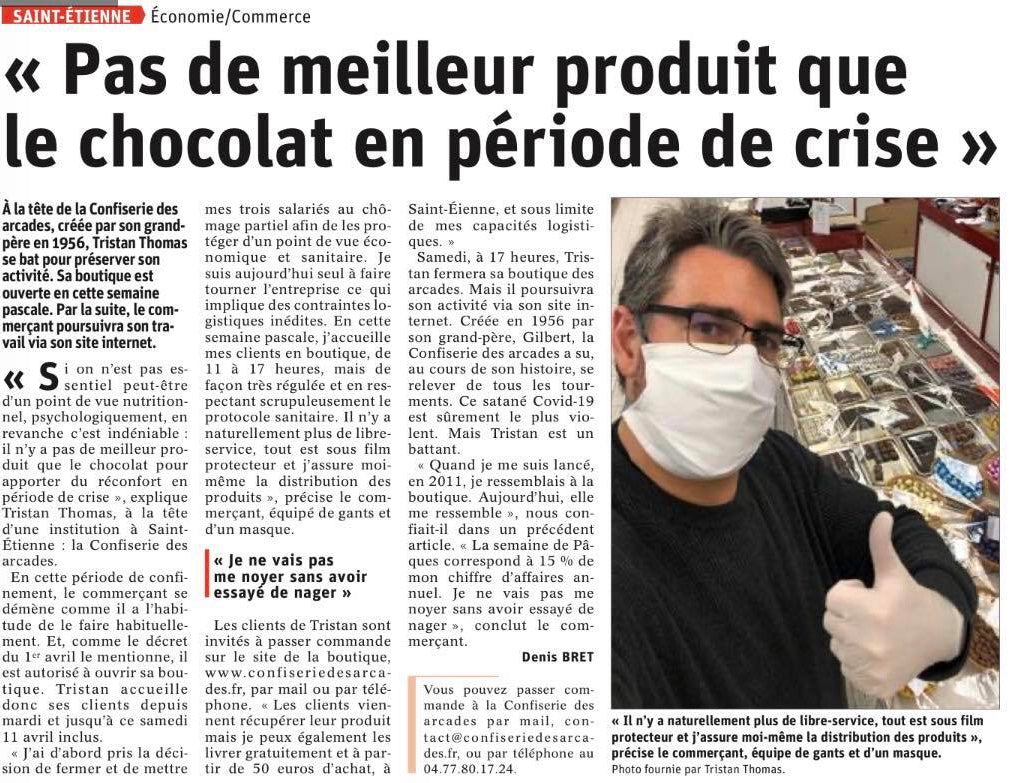 Article de presse du samedi 11 avril 2020
