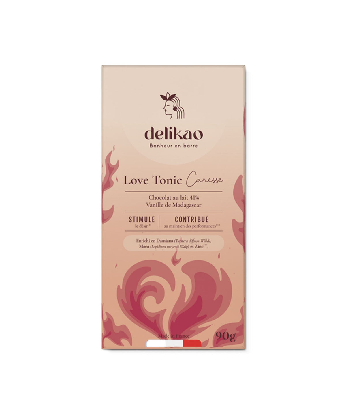 Tablette Delikao Love Tonic Caresse chocolat au lait vanille de Madagascar