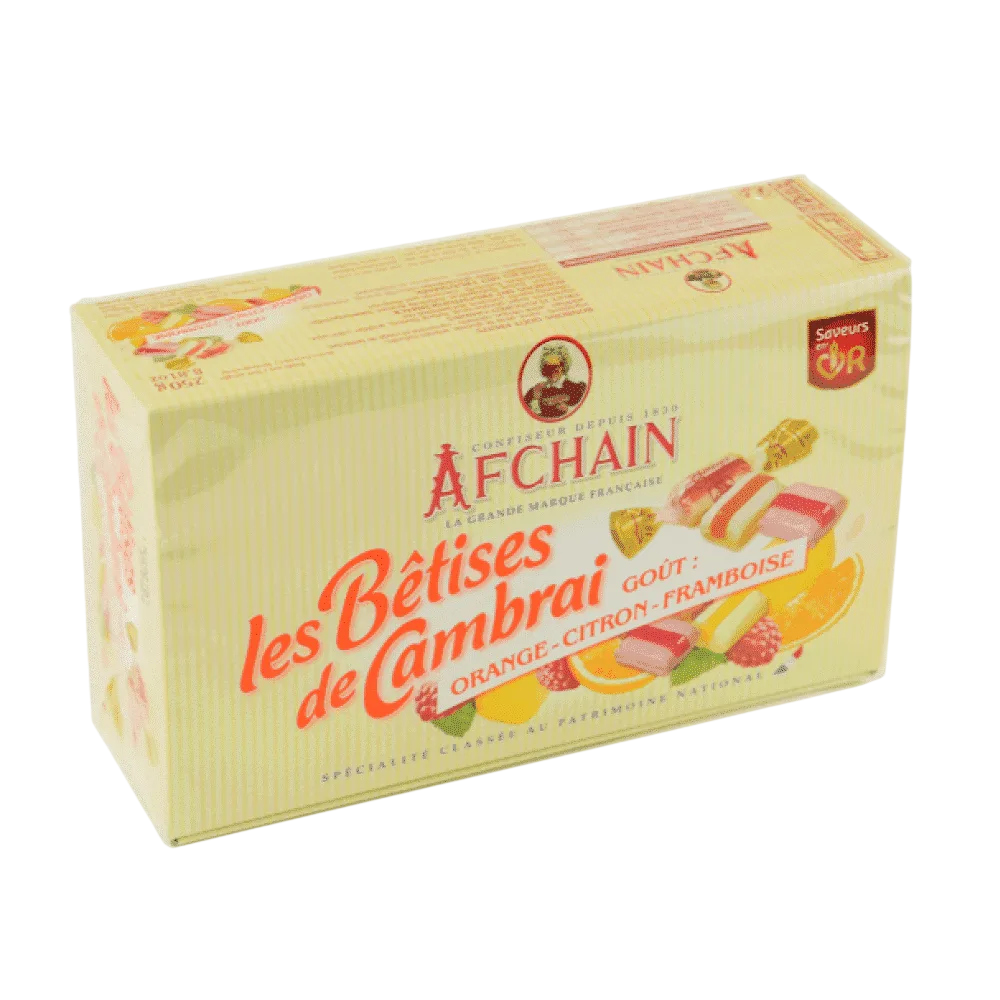 Coffret Bêtises de Cambrai Saveurs orange-citron-framboise