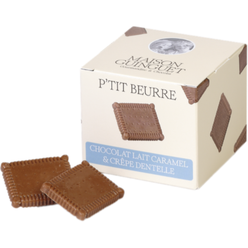 P'tit Beurre en chocolat au lait caramel et crêpe dentelle