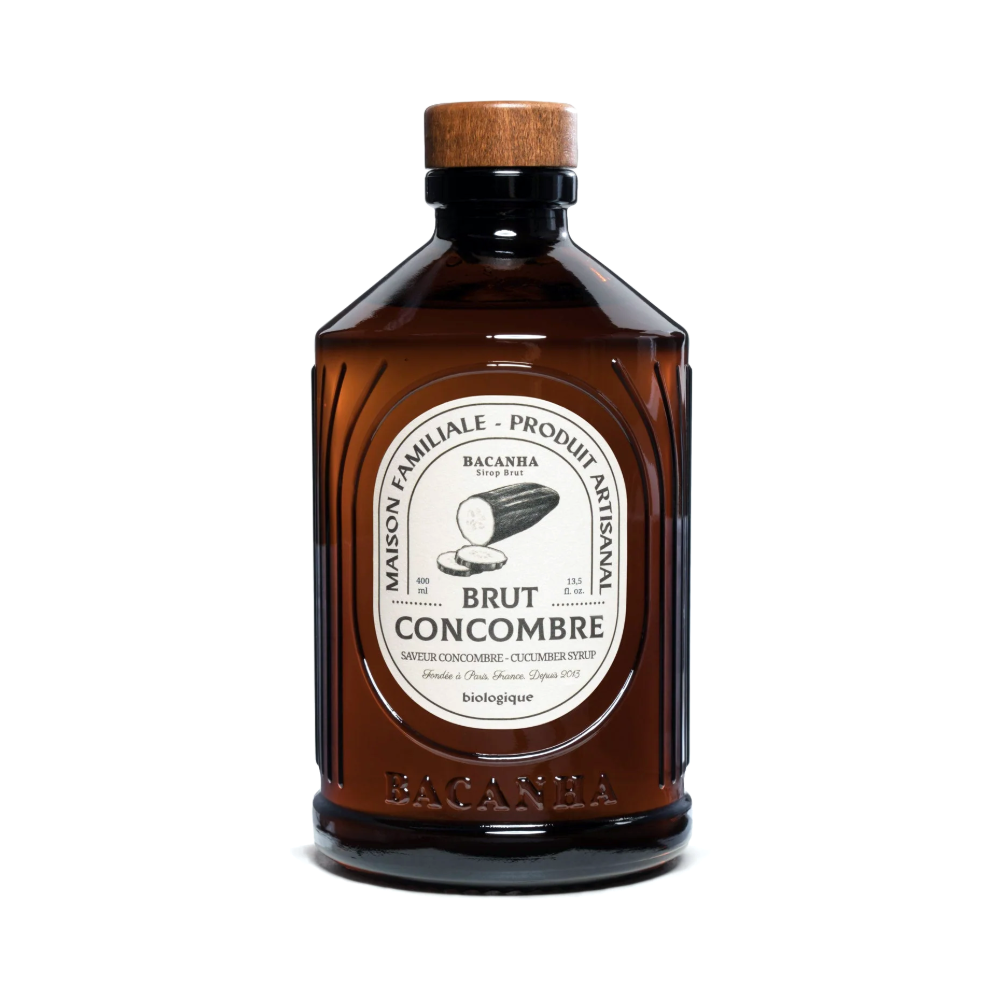 Sirop brut de concombre bio Bacanha, bouteille de 400 ml