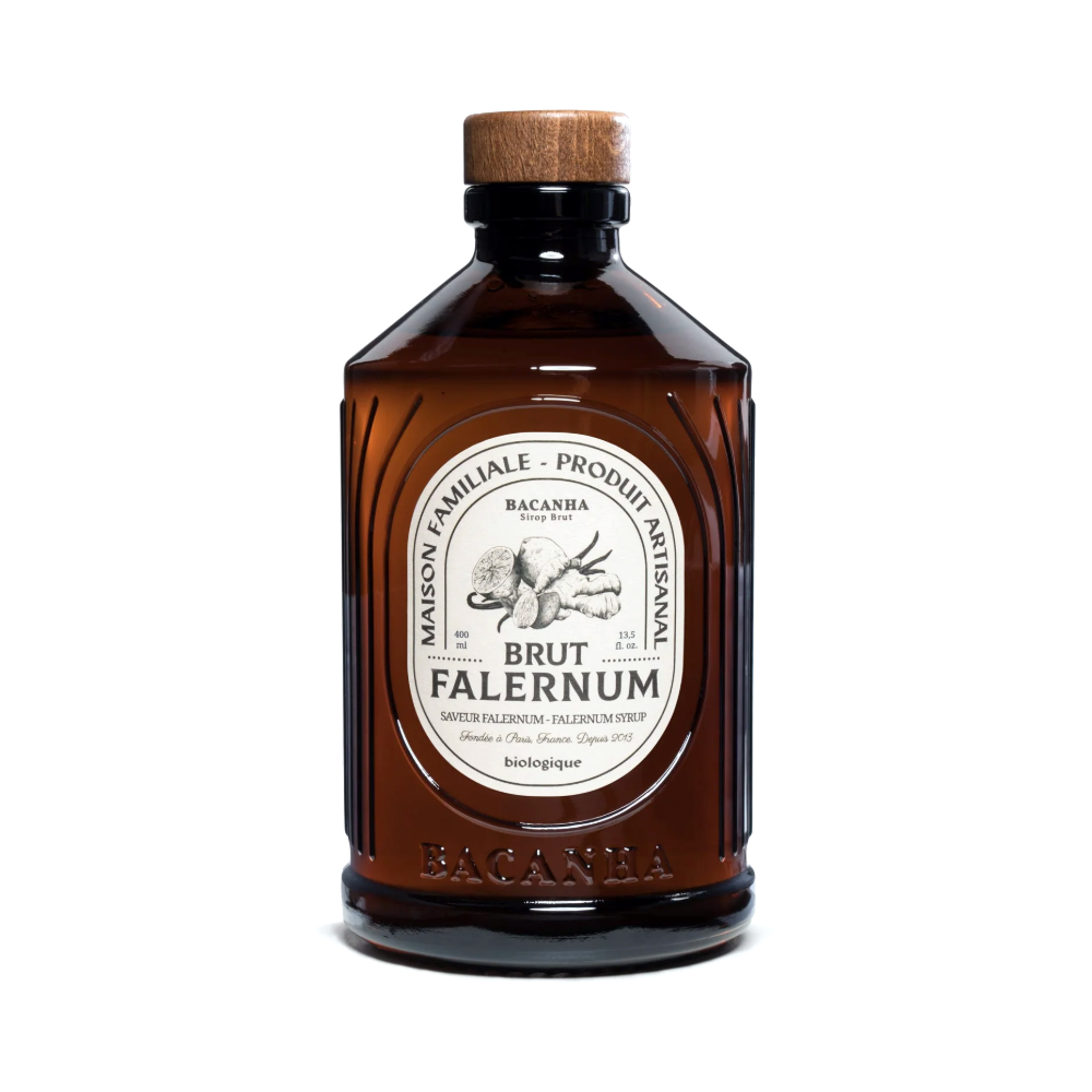Sirop brut de falernum bio Bacanha, bouteille de 400 ml