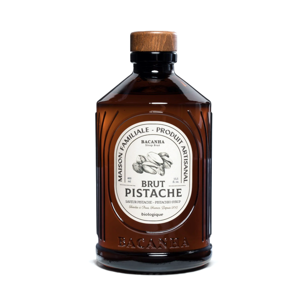 Sirop brut de pistache bio Bacanha, bouteille de 400 ml