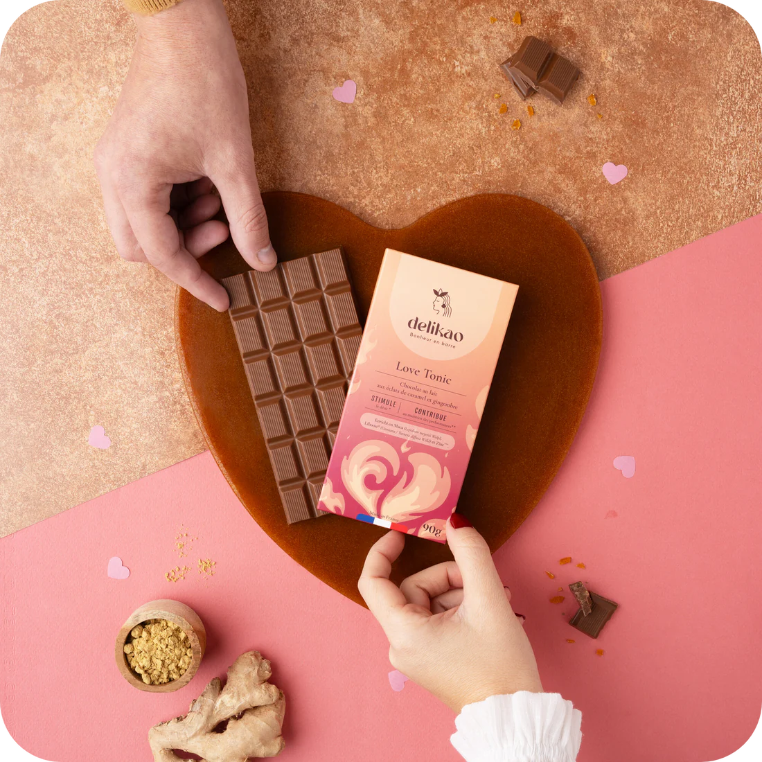 Tablette DELIKAO Love Tonic - chocolat au lait aphrodisiaque