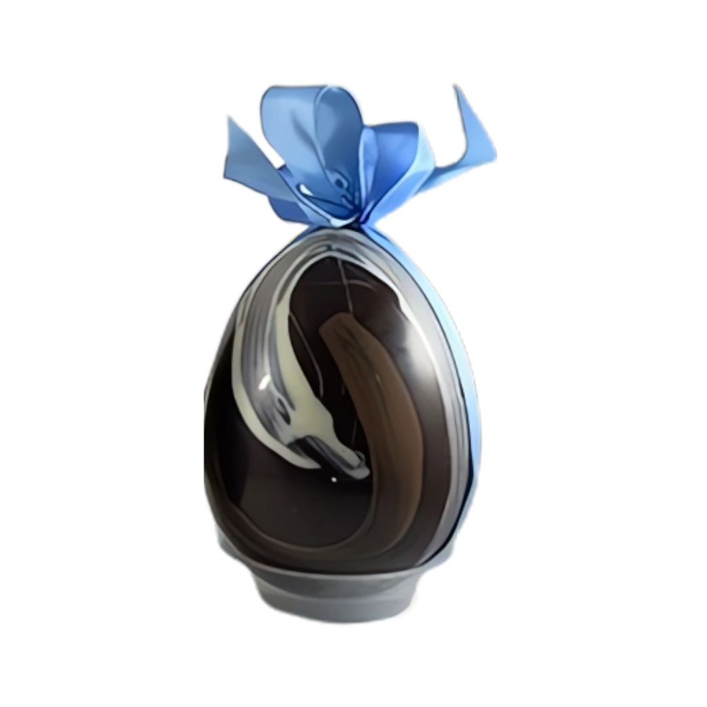 Moulage de Pâques Oeuf lisse n°2 chocolat noir (garni)