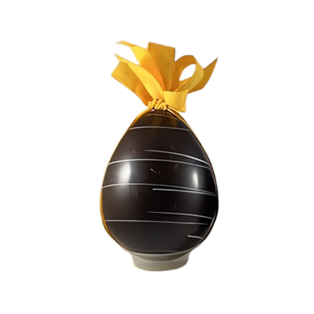 Moulage de Pâques Oeuf lisse n°3 chocolat noir (garni)