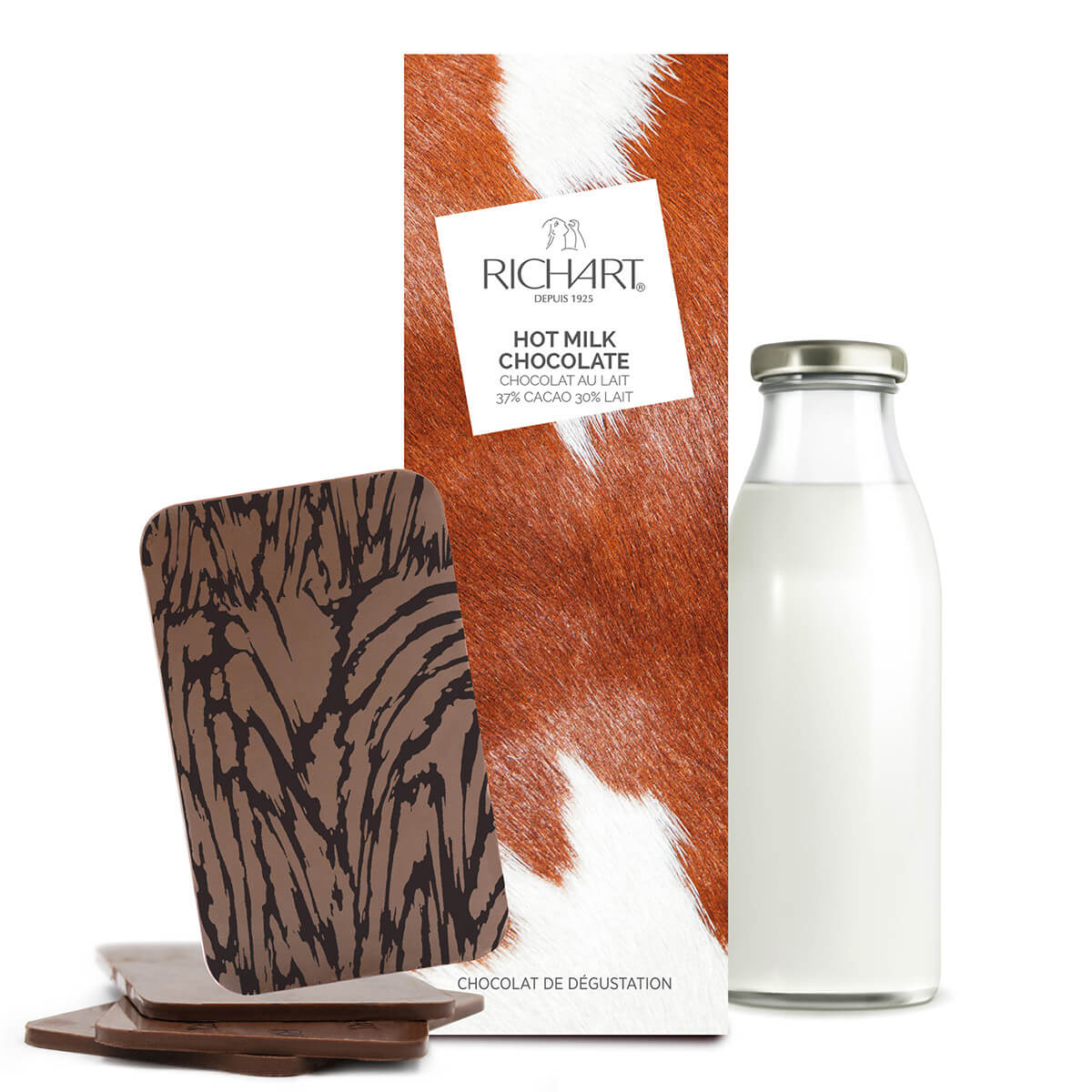 Tablette-écrin Hot milk chocolate (chocolat au lait 37%)