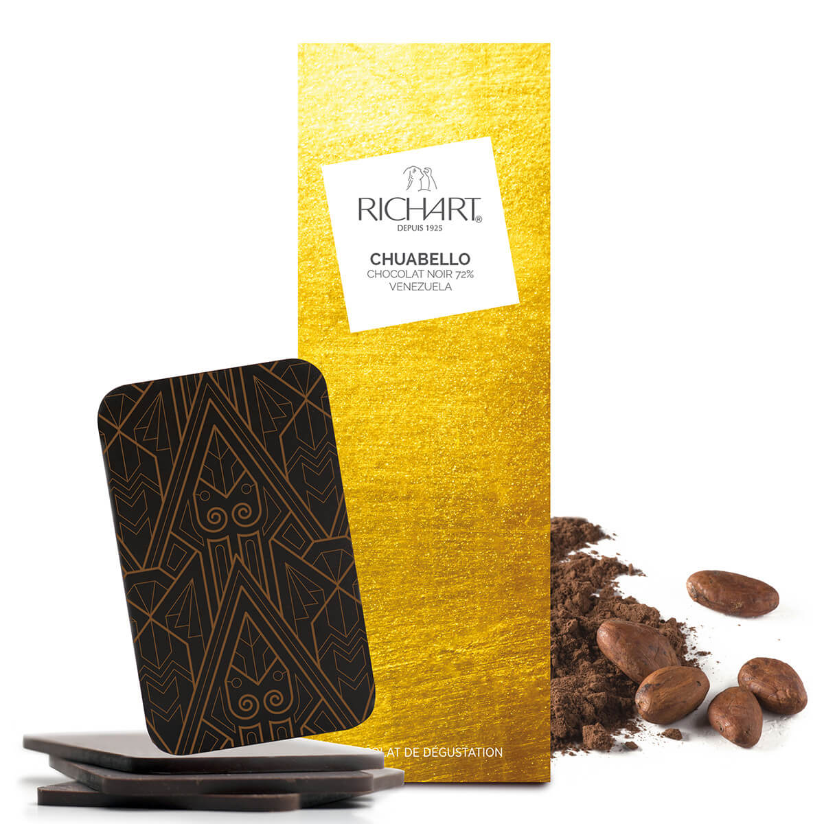 Tablette-écrin Chuabello (chocolat noir 72% Vénézuéla)