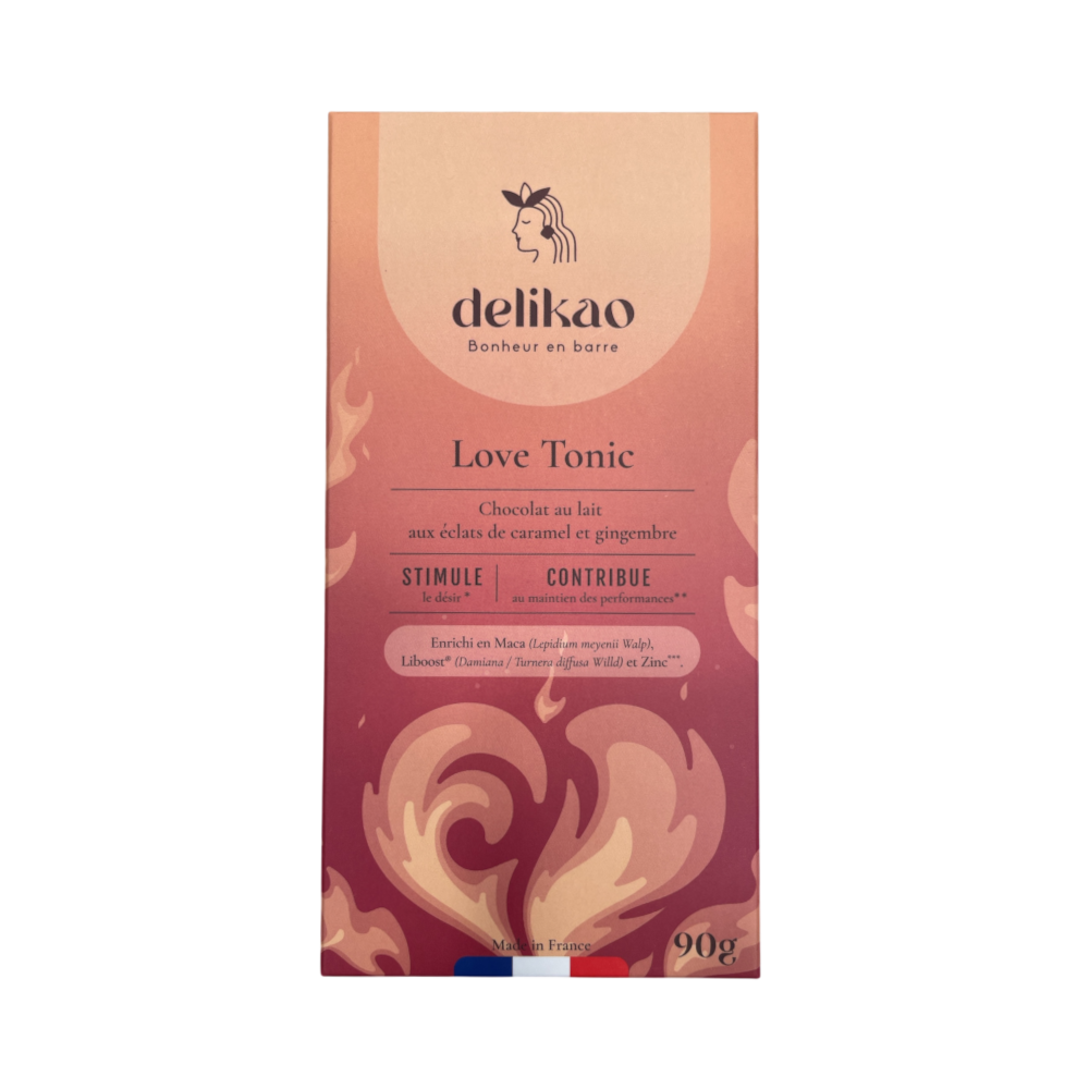 Tablette DELIKAO Love Tonic - chocolat au lait aphrodisiaque