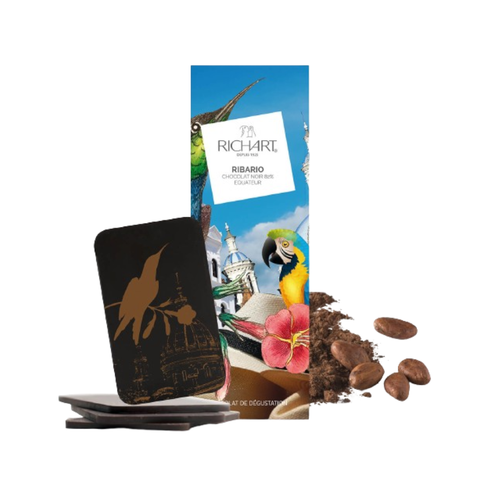 Tablette-écrin Ribario (chocolat noir 82% Equateur)