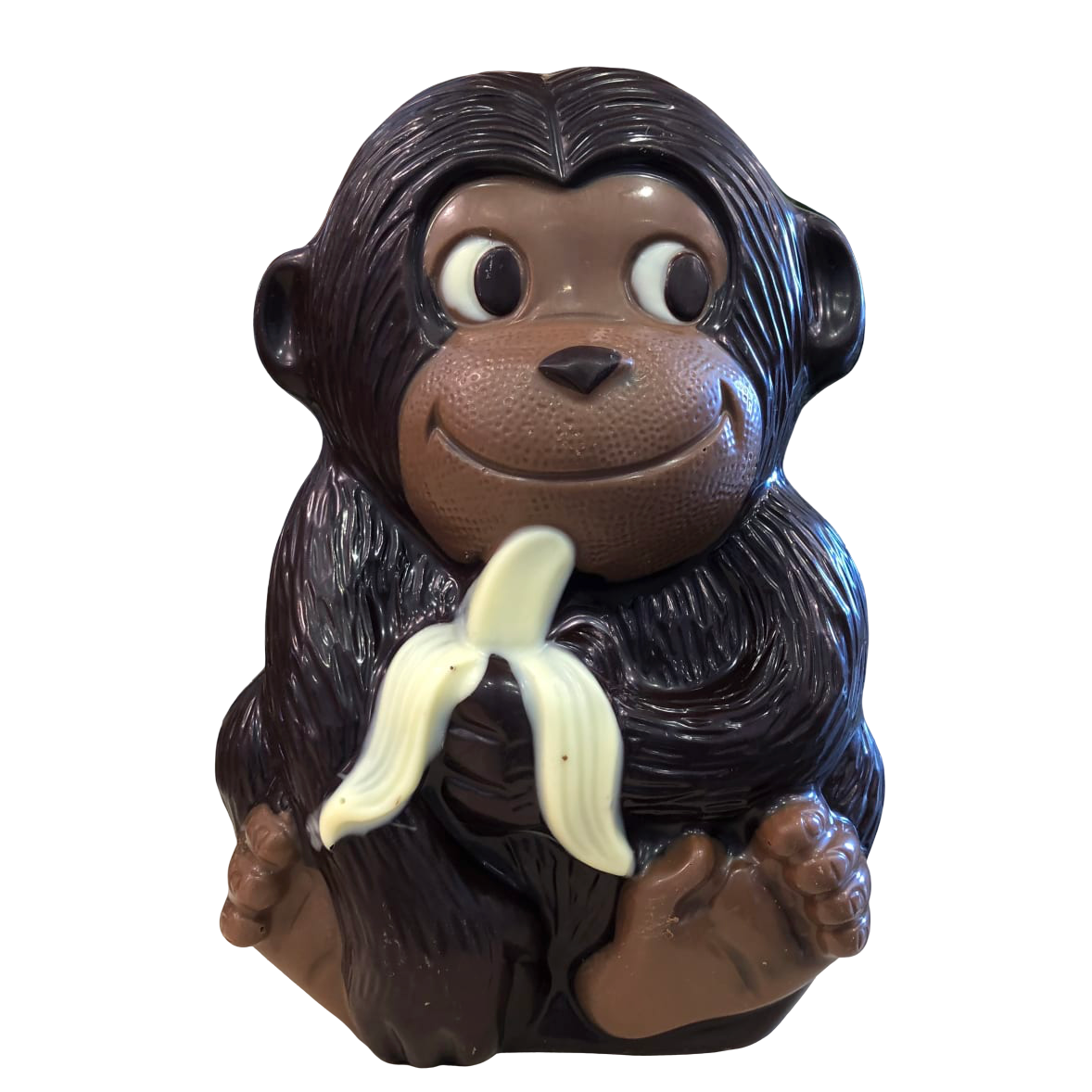 Moulage de Pâques Grand Singe en chocolat noir (garni) - Confiserie des Arcades