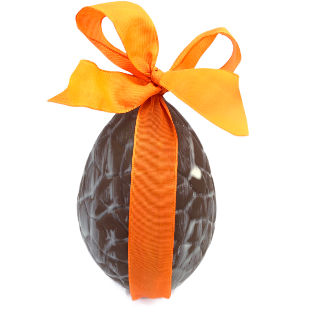 Moulage de Pâques Oeuf craquelé n°4 chocolat au lait (garni) - Confiserie des Arcades
