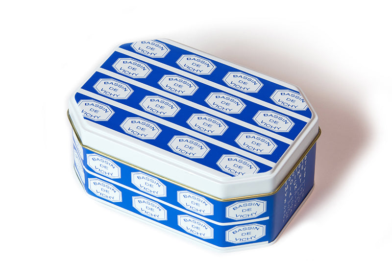 Mint Vichy lozenges in a metal tin