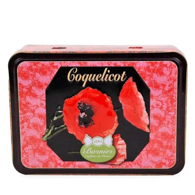 Bonbons au coquelicot en boîte métal