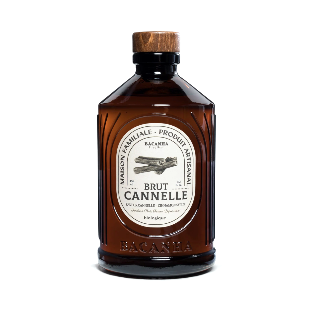 Sirop brut de cannelle bio Bacanha, bouteille de 400 ml