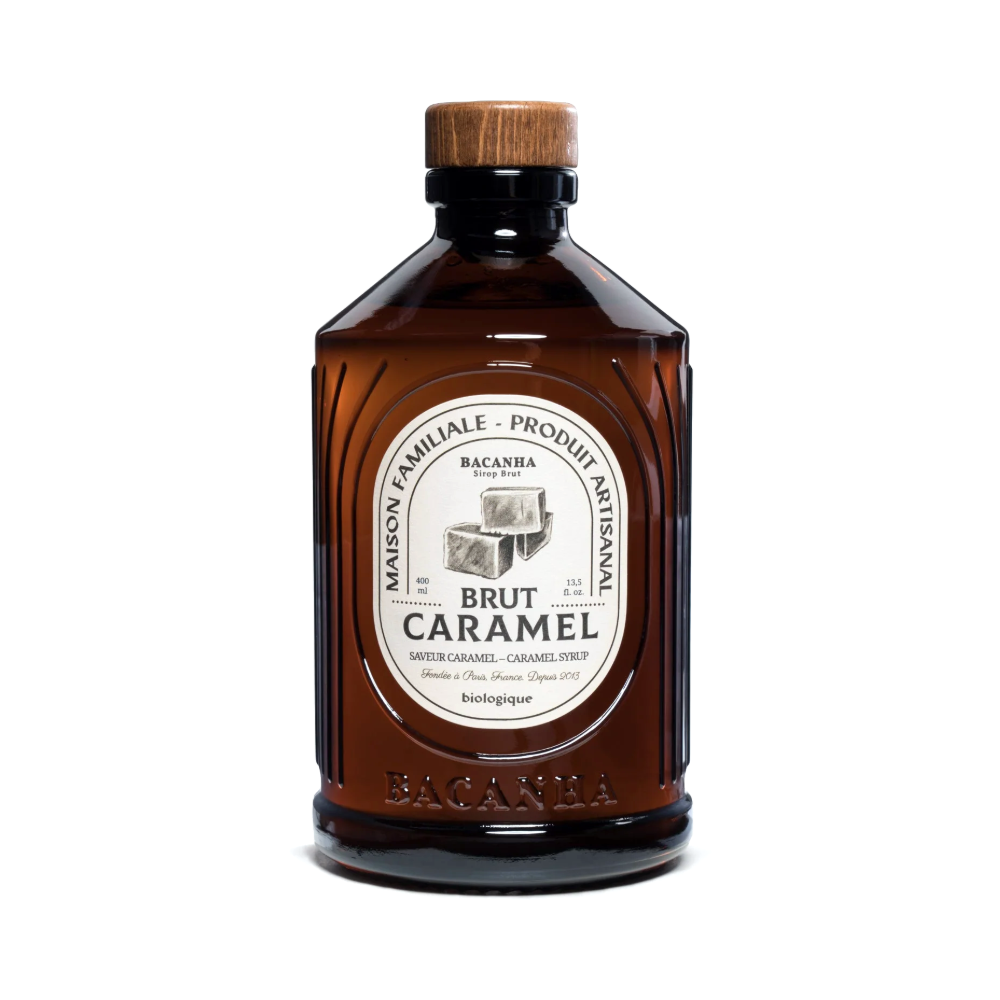 Sirop brut de caramel bio Bacanha, bouteille de 400 ml