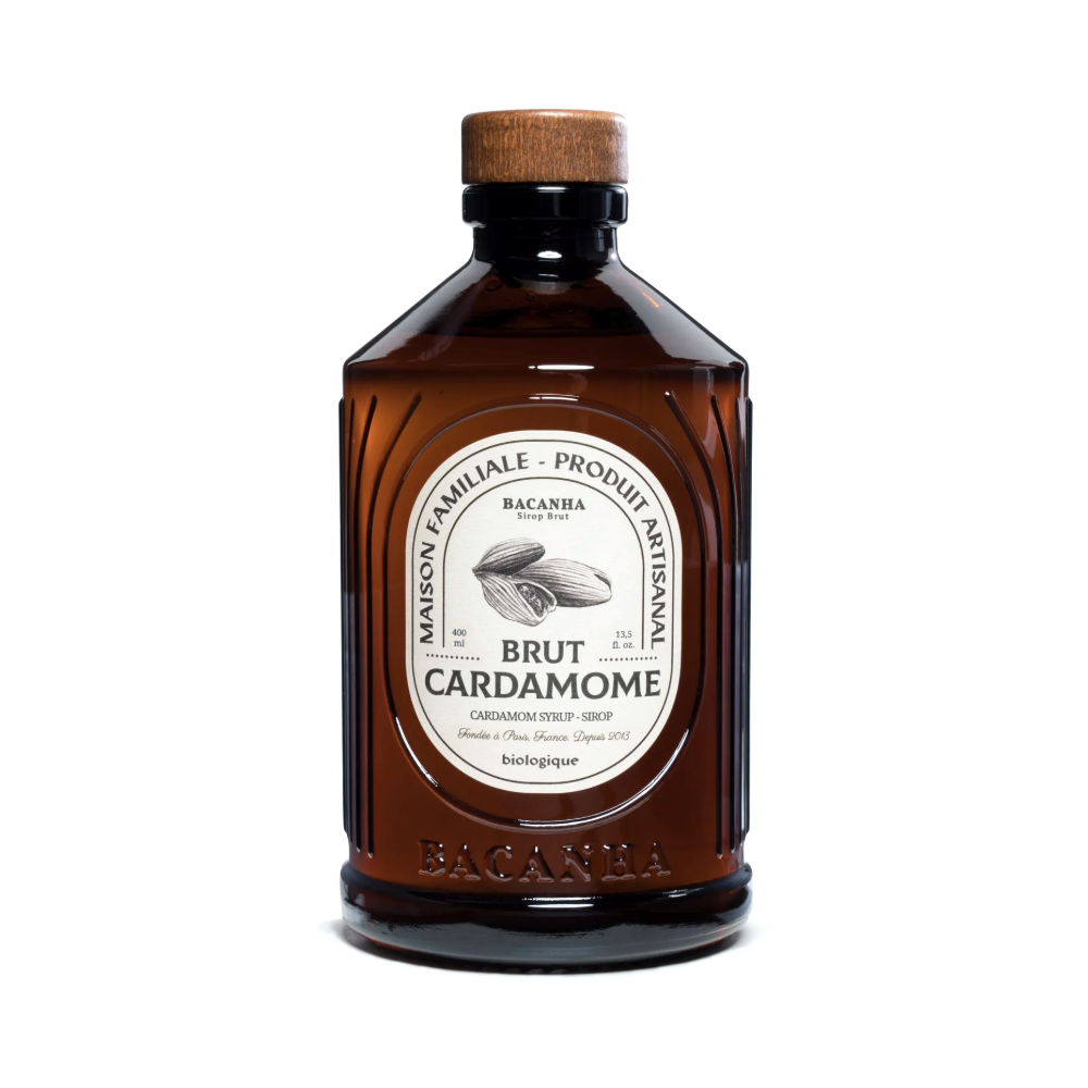 Sirop brut de cardamome bio Bacanha, bouteille de 400 ml