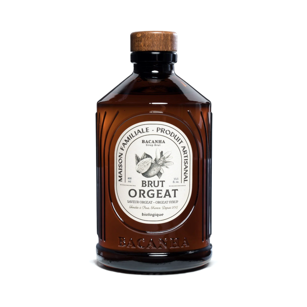 Sirop brut d'orgeat bio Bacanha, bouteille de 400 ml