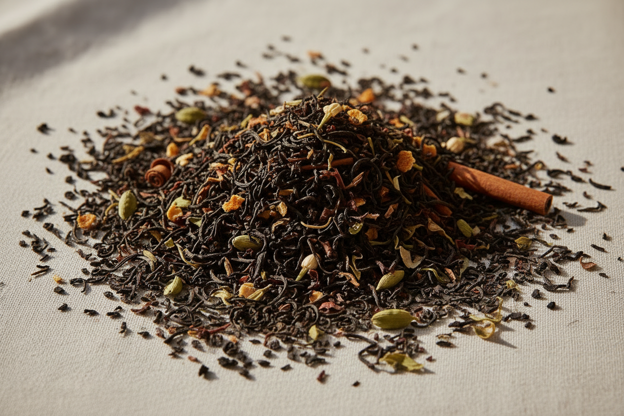 Feuilles de thé abondantes