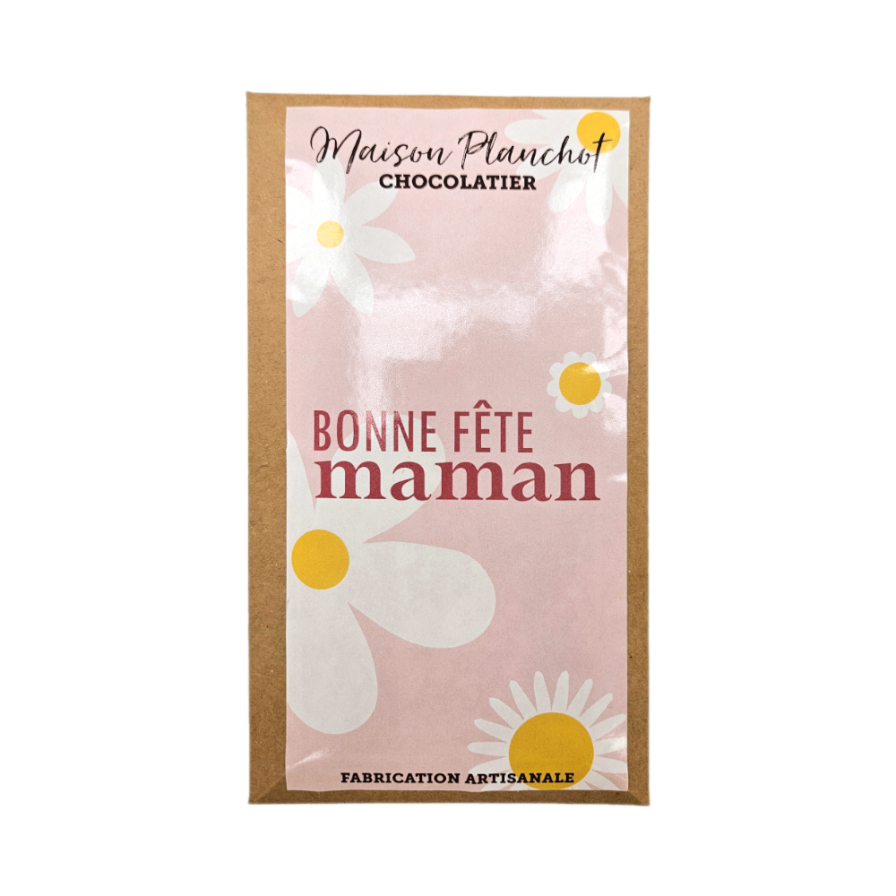 Étui de la tablette en chocolat noir « Bonne fête maman » Maison Planchot