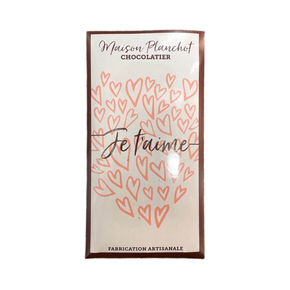 Tablette "Je t'aime" : chocolat noir 64%, le cadeau gourmand pour fêter les mamans