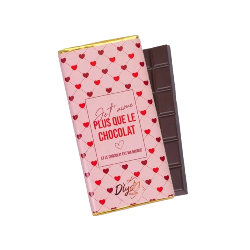 Tablette "Je t'aime plus que le chocolat"