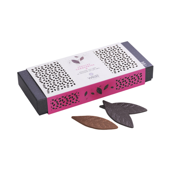 Boite de Feuilles Craquantes au Chocolat Noir et Lait