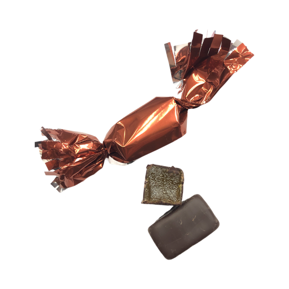Papillotes artisanales pâtes de fruits enrobées de chocolat noir