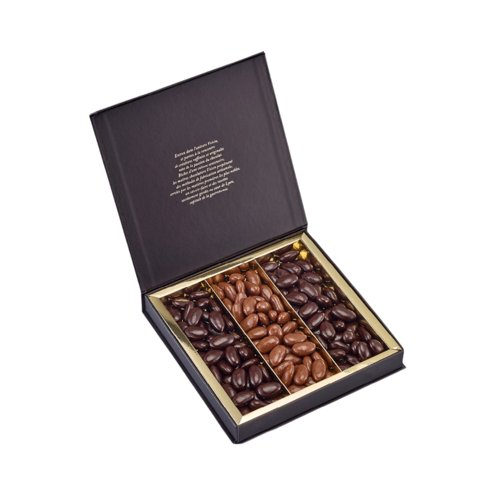 Coffret "Passion" amandes chocolat noir et lait