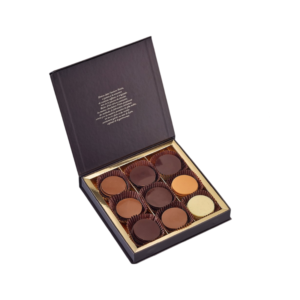 Coffret de palets de chocolat assortis - Confiserie des Arcades