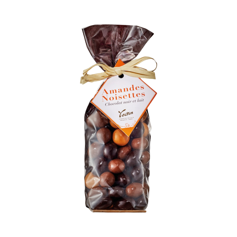 Sachet Amandes Noisettes Chocolat - Confiserie des Arcades